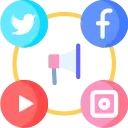 Various Social Media Icons representing Social Media services